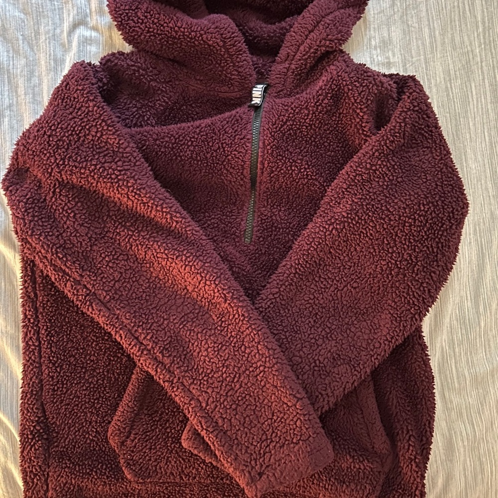 VS PINK Sherpa Hoodie Quarter Zip